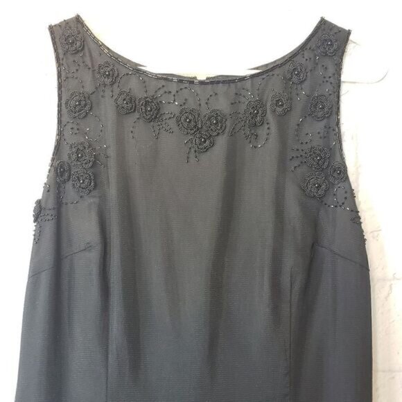 ABS BY ALLEN SCHWARTZ Beaded Floral Sleeveless Cocktail Dress - Picture 2 of 12